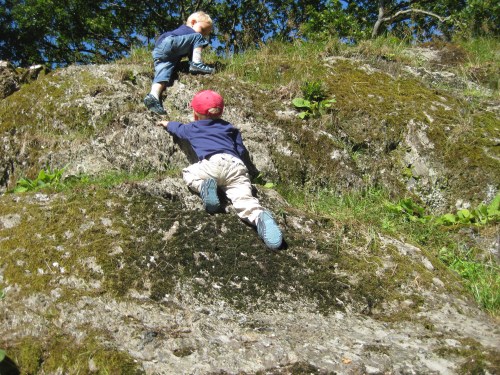 Klatregutter i skråningen